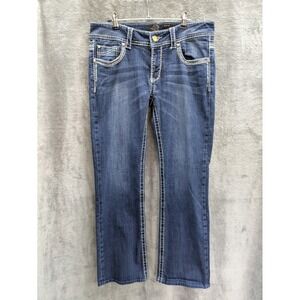 Womens Jeans 32x29 (Actual) Skinny Boot Thick Stitching Embellished‎ Pockets